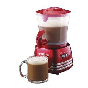Retro 32-Ounce Hot Chocolate, Milk Frother, Cappuccino, Mocha, Latte Maker